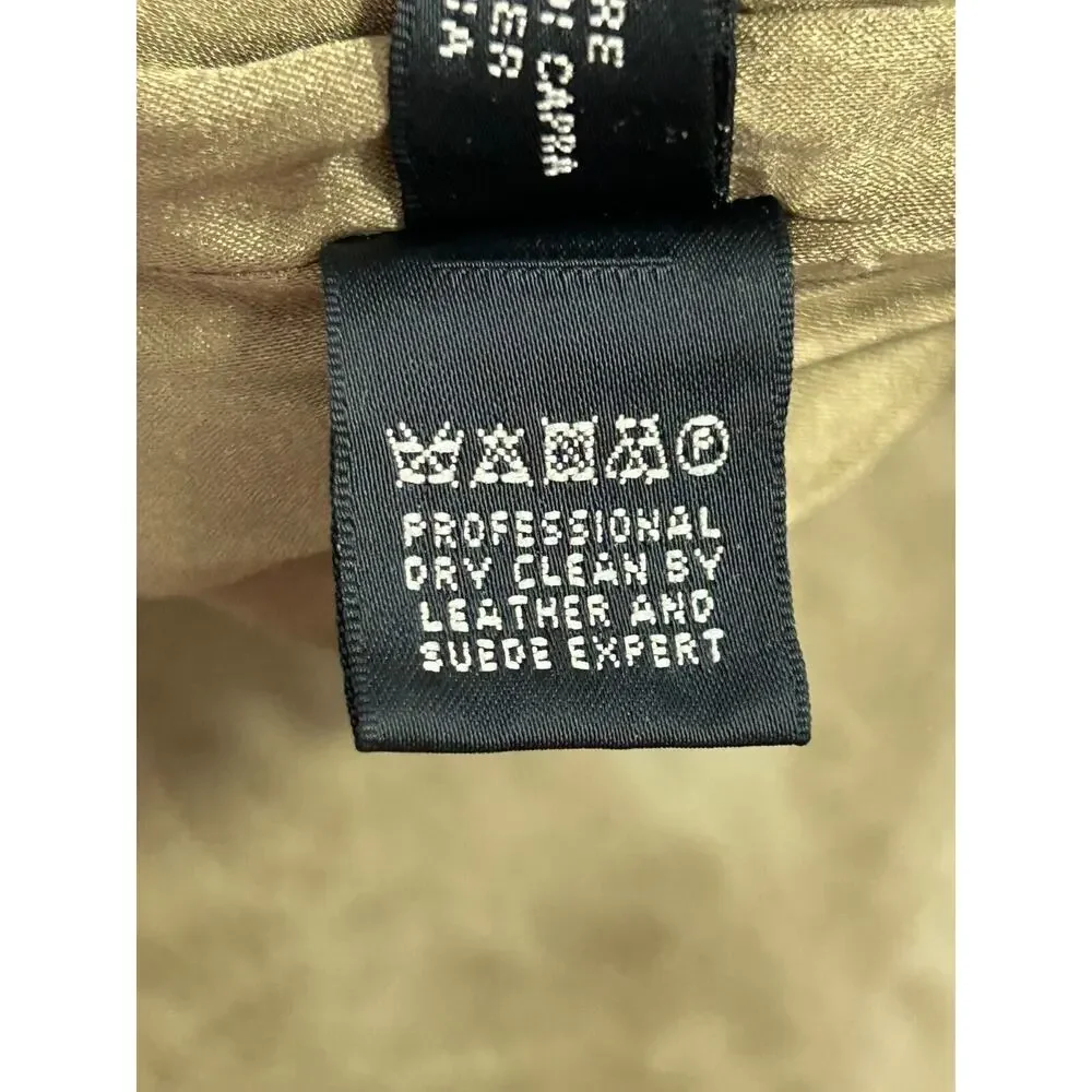 Ralph Lauren Pants Womens Size 8‎ Brown 100% Goat Suede Straight Leg Black Label